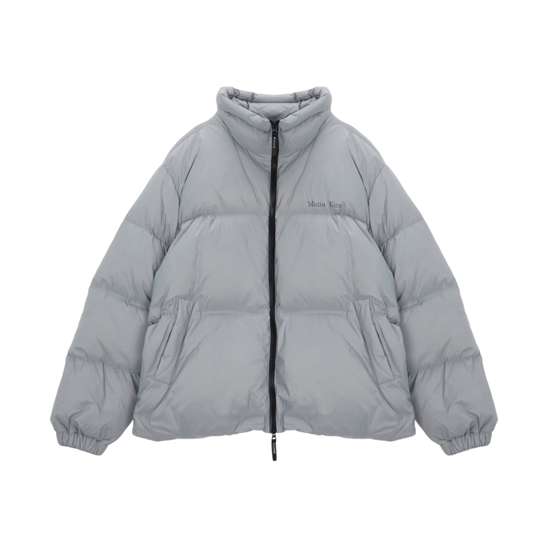(W) 마뗑킴 하이 넥 클래식 퍼퍼 다운 점퍼 그레이((W) Matin Kim High Neck Classic Puffer Down Jumper Grey)