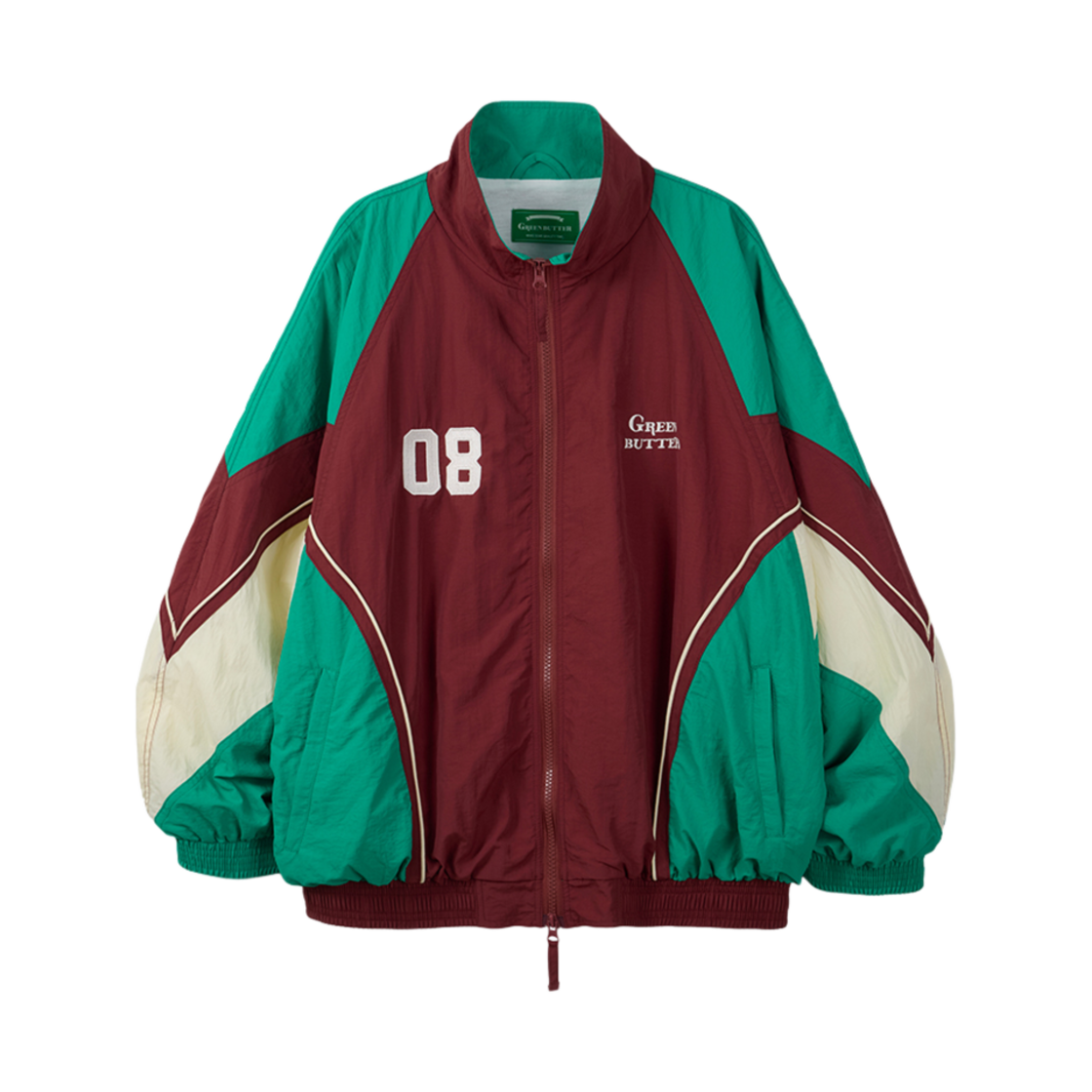 P00000TC Greenbutter Two-way Windbreaker Jacket Burgundy