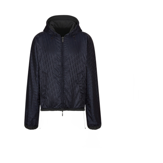 Dior Couture Cotton Fleece Reversible Hooded Track Jacket Black