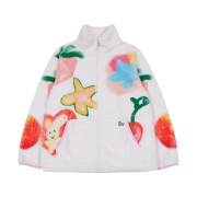 The Museum Visitor Character Drawing Fleece Jacket Ivory