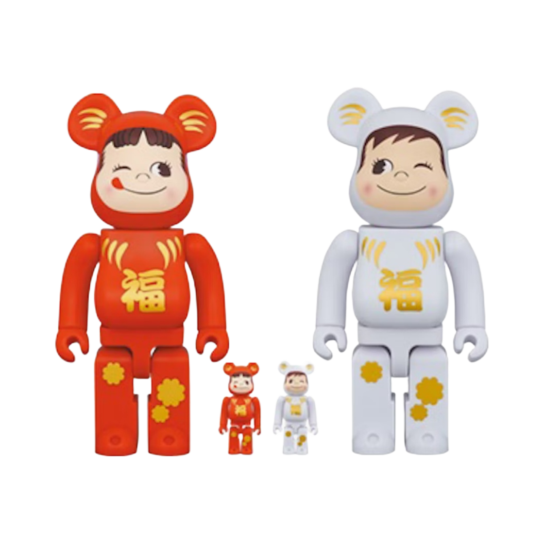 베어브릭 다루마 페코짱 & 포코짱 2 팩 100% & 400% 세트(Bearbrick Daruma Peko-chan & Poko-chan 2 Pack 100% & 400% Set) - 1