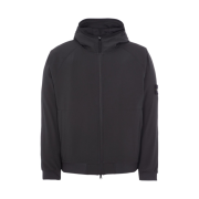 Stone Island 40927 Light Soft Shell-R E.Dye Technology Recycled Polyester Hooded Jacket Black - 23SS