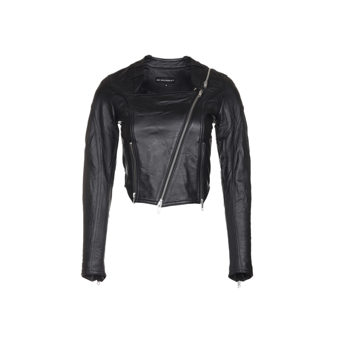 써저리 타이트 핏 우먼 레더 자켓 블랙((W) Surgery Tight Fit Women Leather Jacket Black)