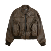 Full of Ssun Gunpocket Leather Jacket Brown