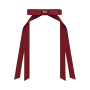 (W) Dior Twist Bow Grosgrain Garnet Red