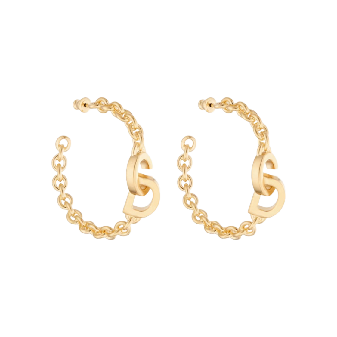 (W) 디올 CD 락 이어링 골드 피니쉬 메탈((W) Dior CD Lock Earrings Gold Finish Metal) - 1