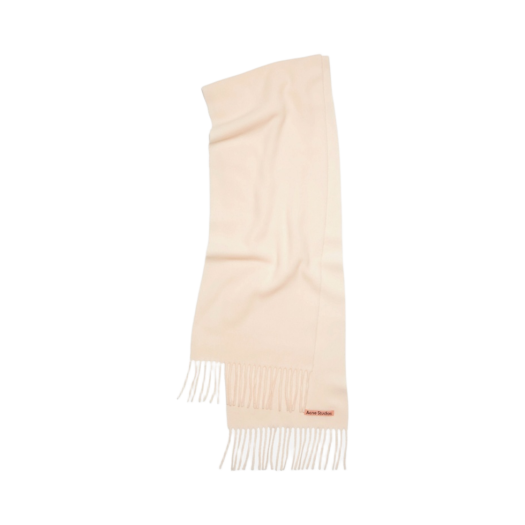 Acne Studios Fringe Wool Scarf Warm White