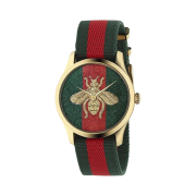 Gucci G-Timeless Quartz 38mm Fabric Green Red