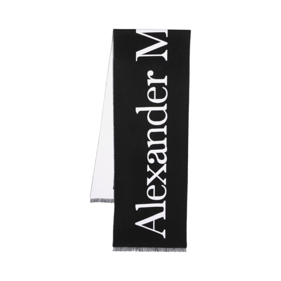 7090114226Q1078 Alexander Mcqueen Scarf Black Ivory