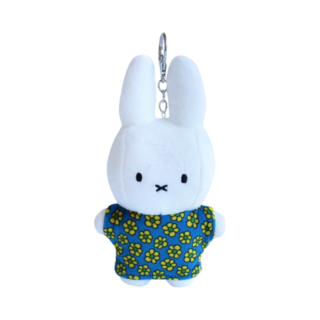 2730-100 Many a Little Miffy Flower Pattern Key Ring Blue