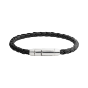 Bottega Veneta Braid Leather Bracelet Black