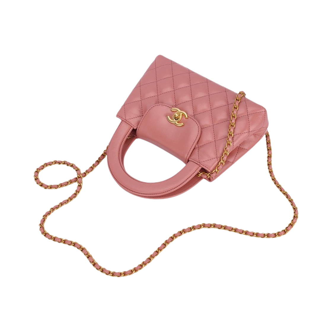 샤넬 미니 쇼핑백 샤이니 빈티지 카프스킨 & 골드 메탈 코랄 핑크(Chanel Mini Shopping Bag Shiny Aged Calfskin & Gold Coral Pink) - 2
