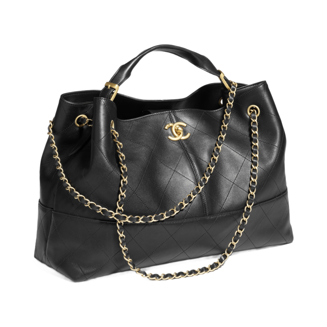 샤넬 쇼핑백 카프스킨 & 골드 메탈 블랙(Chanel Shopping Bag Calfskin & Gold Black) - 2
