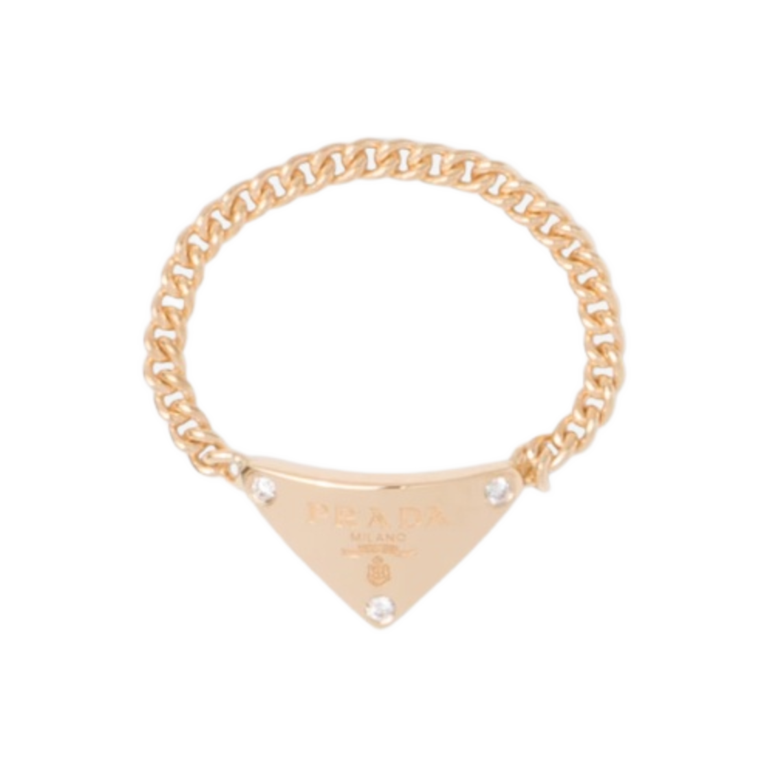 (W) 프라다 이터널 골드 체인 링 옐로우 골드 & 다이아몬드 골드 화이트((W) Prada Eternal Gold Chain Ring in Yellow Gold with Diamond Gold White) - 1