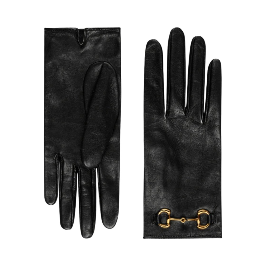 (W) 구찌 레더 글러브 홀스빗 블랙 레더((W) Gucci Leather Gloves with Horsebit Black Leather) - 1