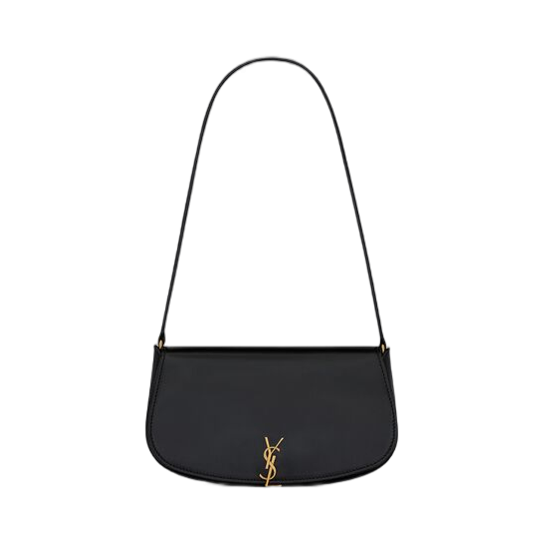 779642-0SX0W-1000 Saint Laurent Mini Voltaire In Box Half Moon Shoulder Bag Black