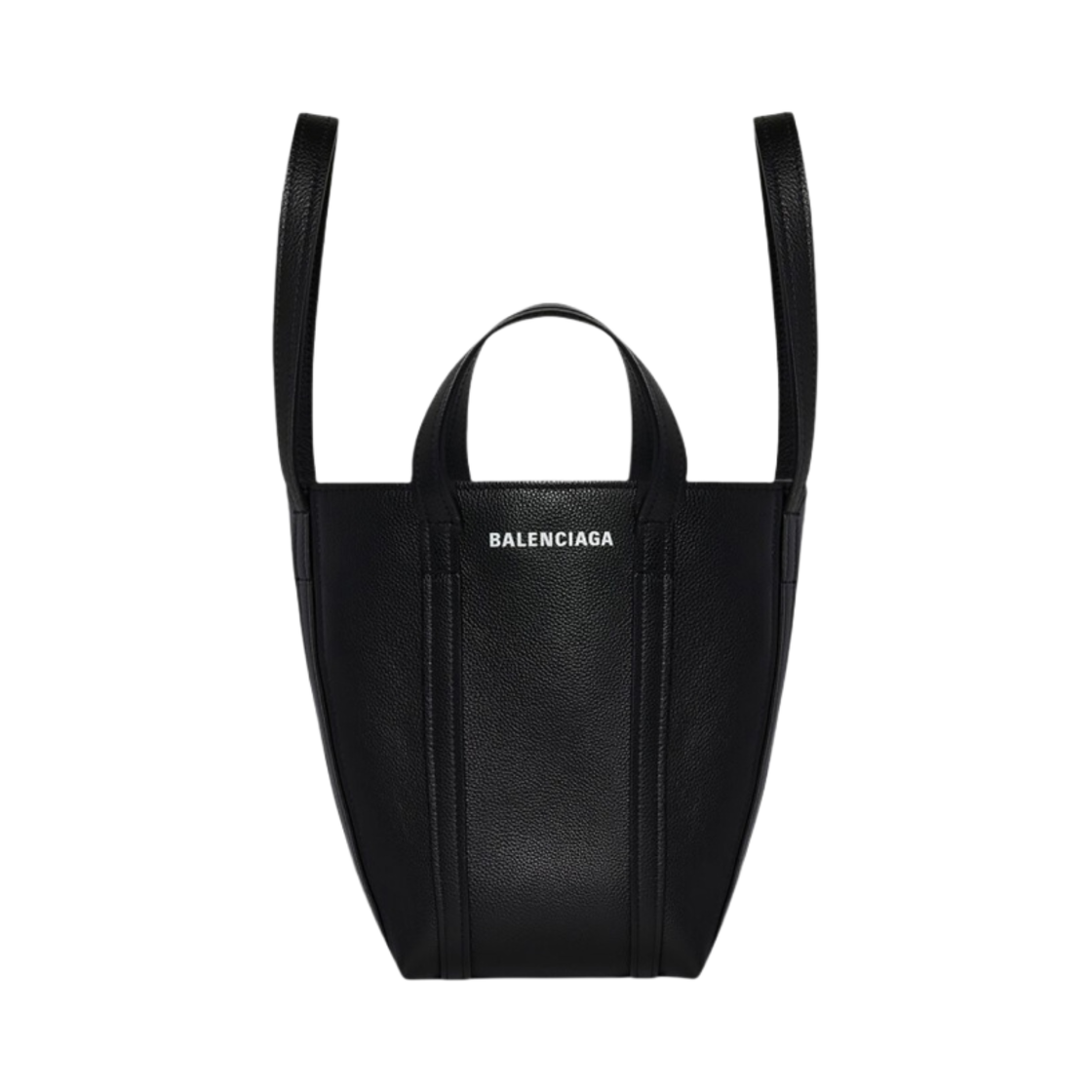 67279115YUN1090 Balenciaga Grained Calfskin Everyday Small North-South Shoulder Tote Bag Black