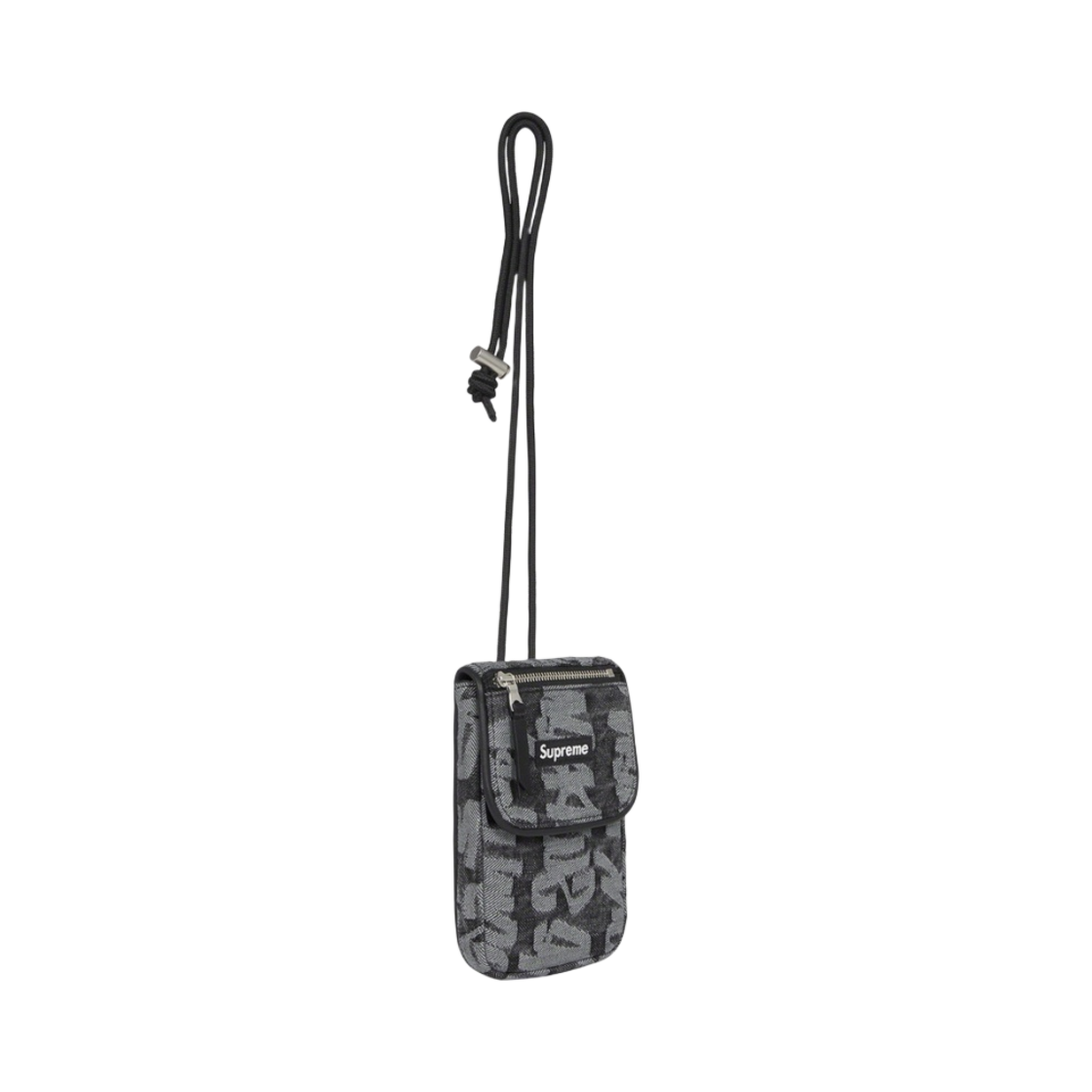 슈프림 팻 팁 자카드 데님 넥 파우치 블랙 - 22SS(Supreme Fat Tip Jacquard Denim Neck Pouch Black - 22SS) - 3