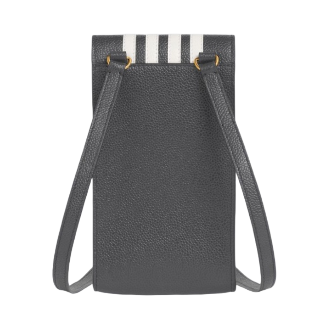 톰브라운 사선 스트라이프 폰 백 다크 그레이 화이트(Thom Browne 4-Bar Stripe Phone Bag Dark Grey White) - 2