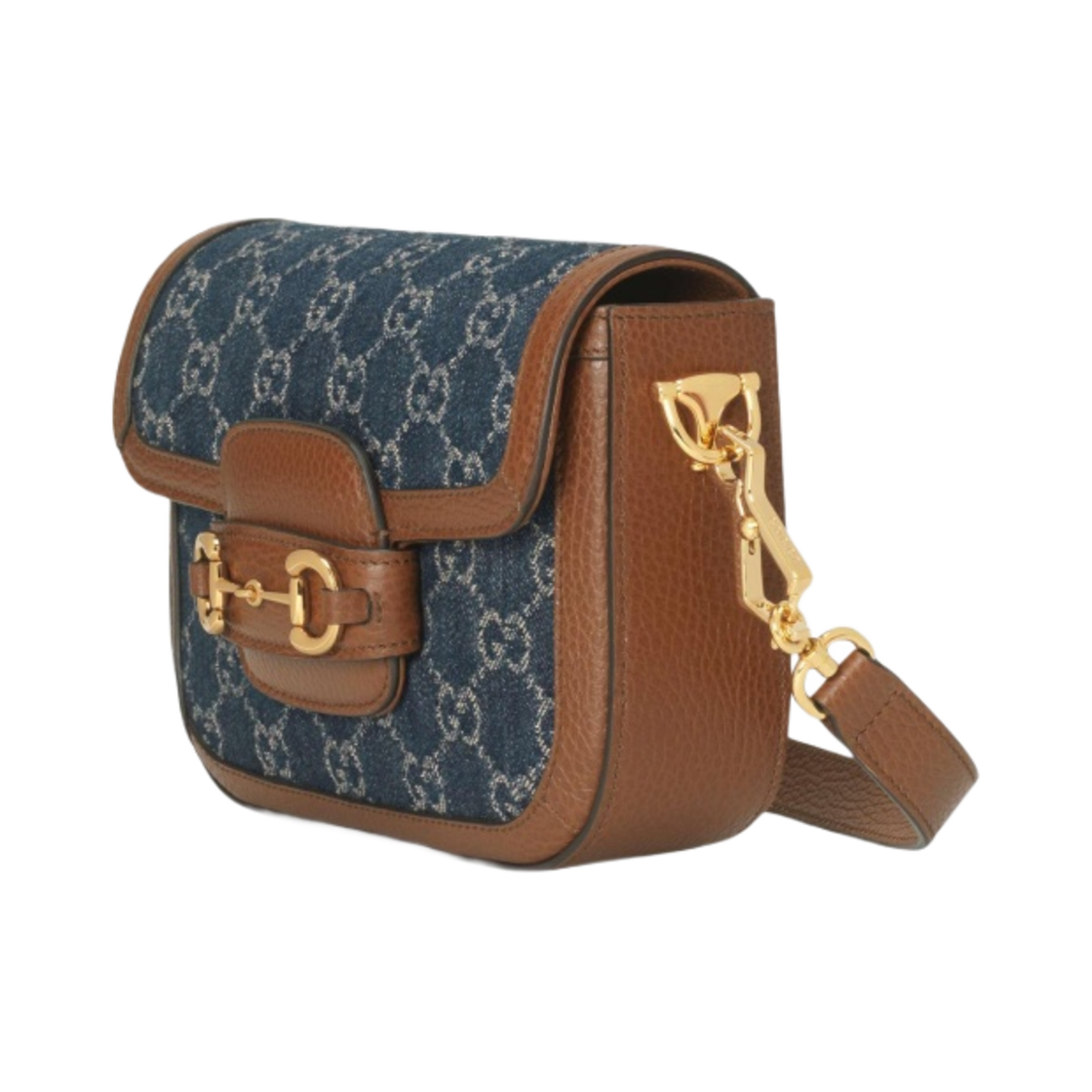 구찌 홀스빗 1955 미니백 블루 아이보리 GG 데님(Gucci Horsebit 1955 Mini Bag Blue Ivory GG denim) - 2