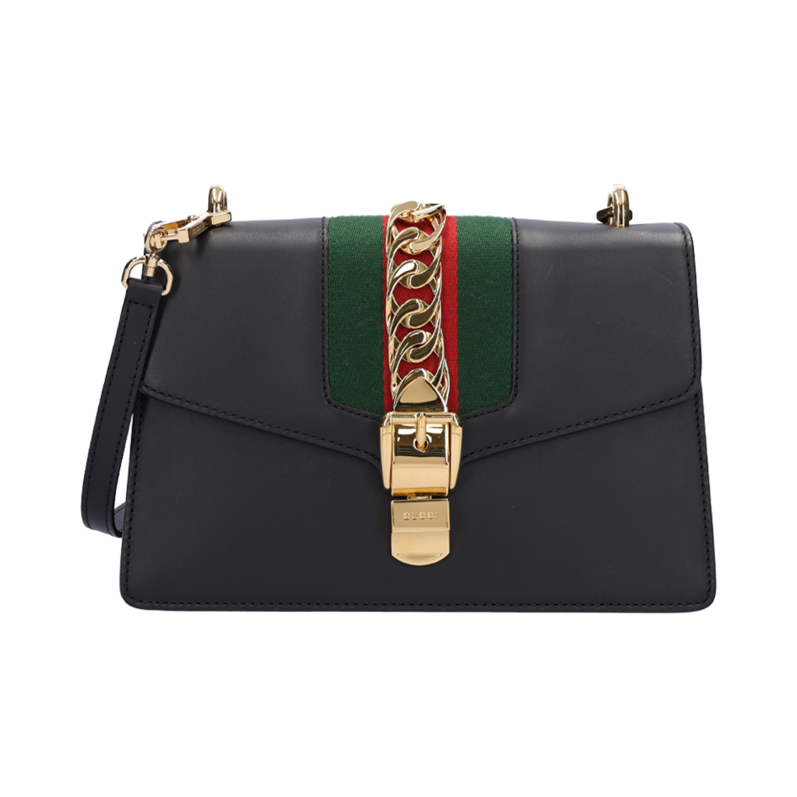 [C등급] 구찌 524405 실비 스몰 숄더백 블랙([C등급] Gucci Vintage Sylvie Small Shoulder Bag Black)