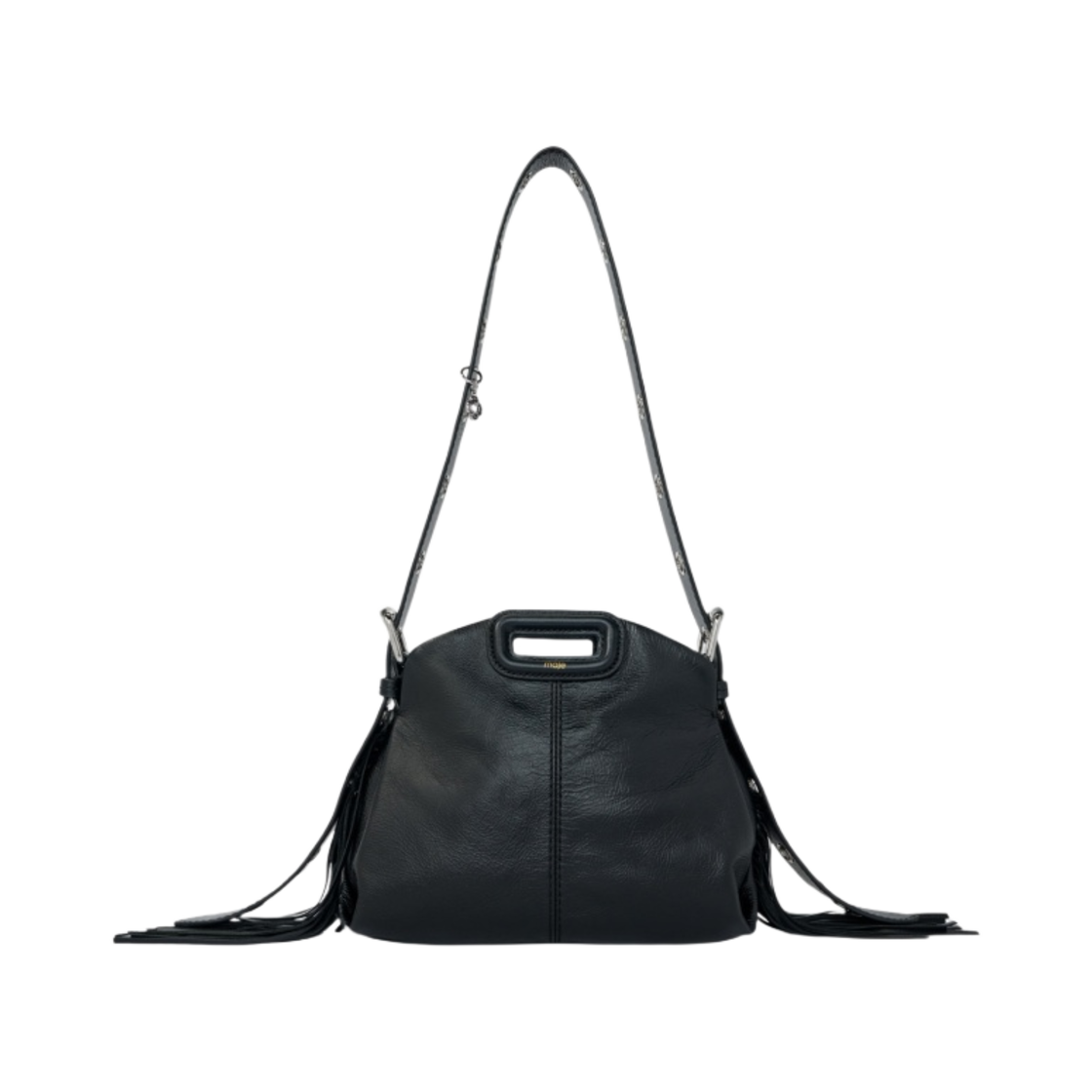 (W) 마쥬 크랙 레더 미스 M 미니백 느와르((W) Maje Miss M Mini Bag in Cracked Leather Noir)