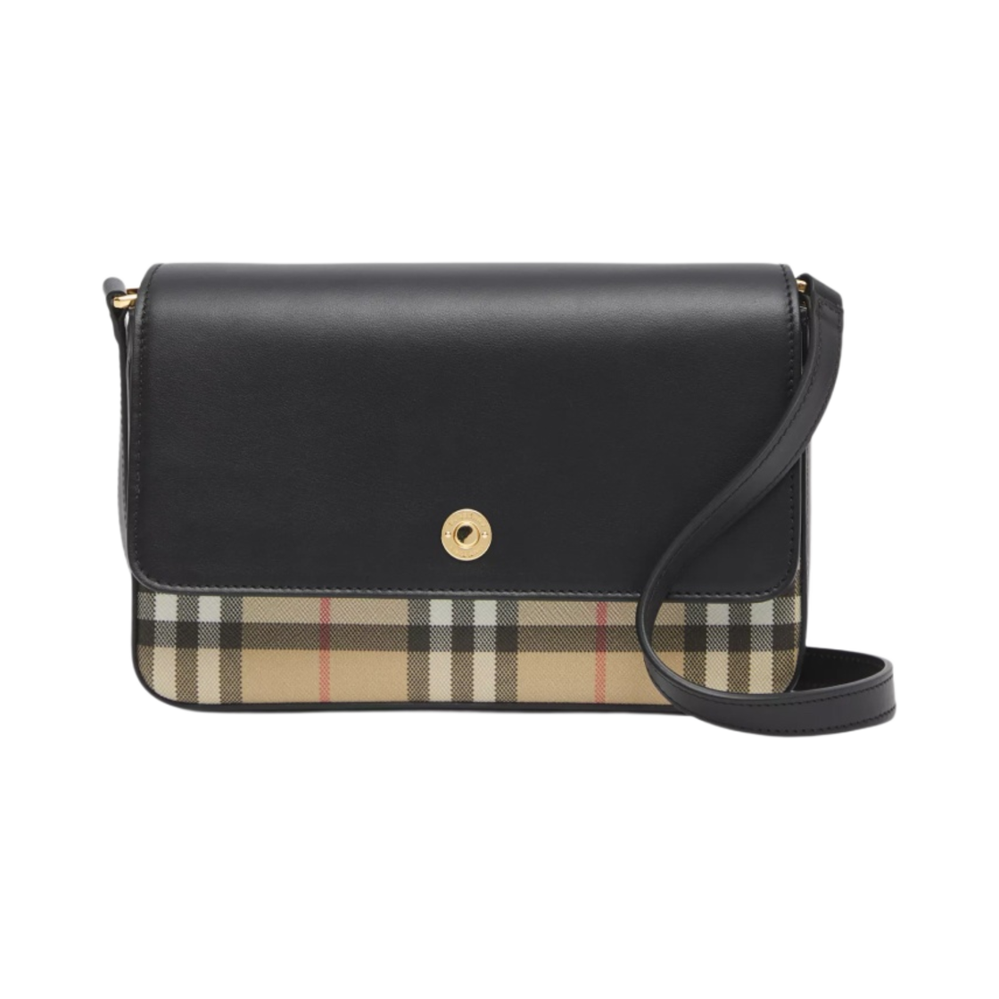 8058003 Burberry Vintage Check and Leather Penny Bag Archive Beige Black