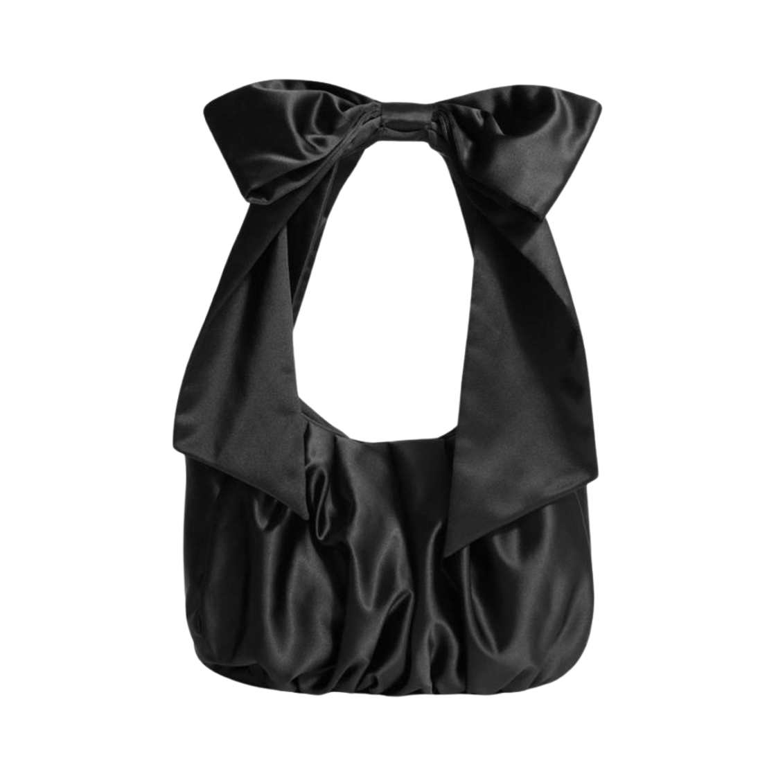 앤아더스토리즈 라지 새틴 보우백 블랙(& Other Stories Large Satin Bow Bag Black)