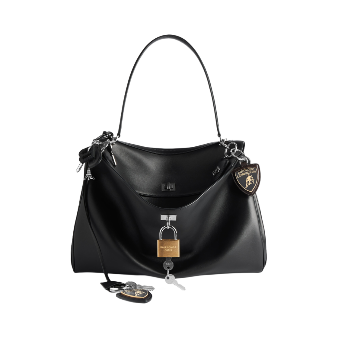 발렌시아가 x 오토모빌리 람보르기니 로데오 핸드백 라지 참 블랙(Balenciaga x Automobili Lamborghini Rodeo Handbag Large with Charms Black) - 1
