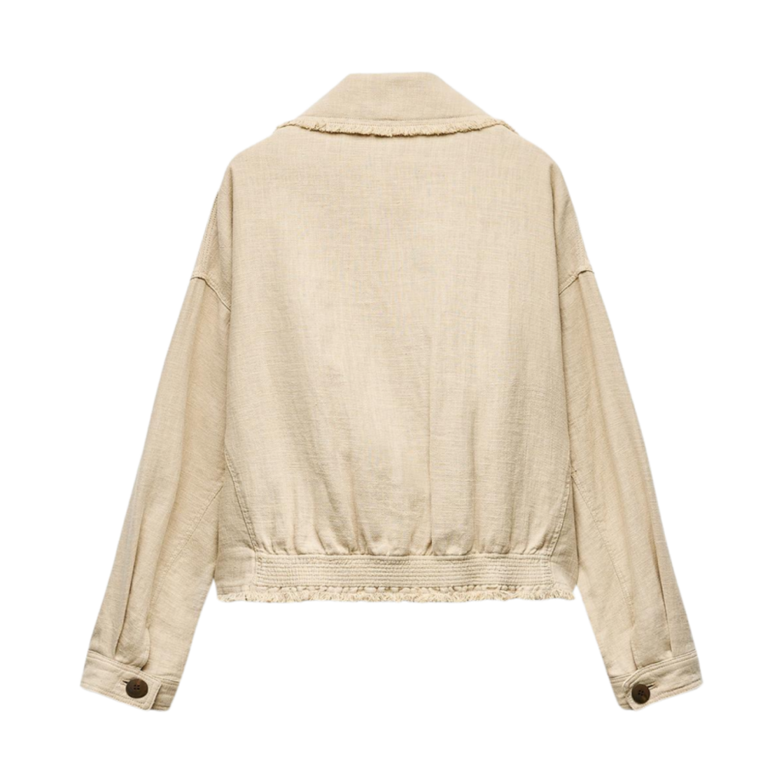 (W) 자라 크롭드 프레이드 자켓 샌드((W) Zara Cropped Frayed Jacket Sand) - 2