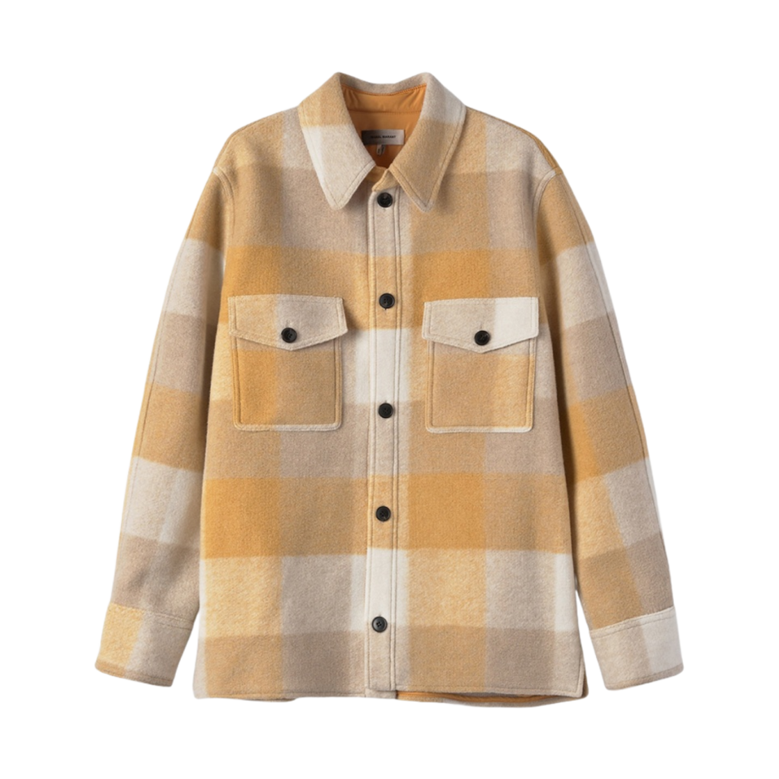 VE1623-22P004H-10HY Isabel Marant Kervon Plaid Overcoat Honey - 22SS
