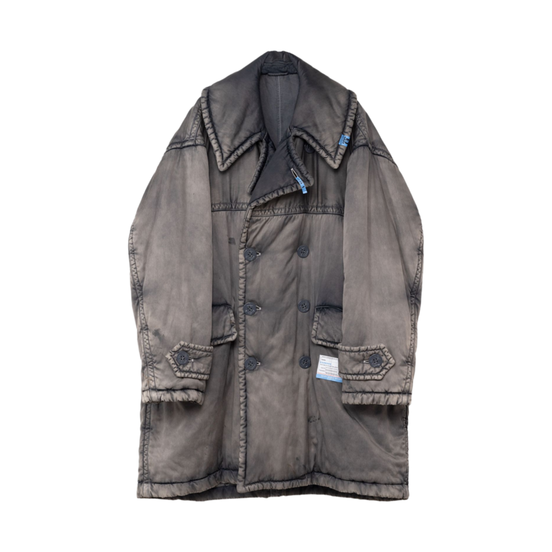 A11CT042-GRAY Maison Mihara Yasuhiro Padded Pea Coat Gray