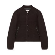 Haleine Mandarin Collar Wool Crop Jacket Brown (WJ128)