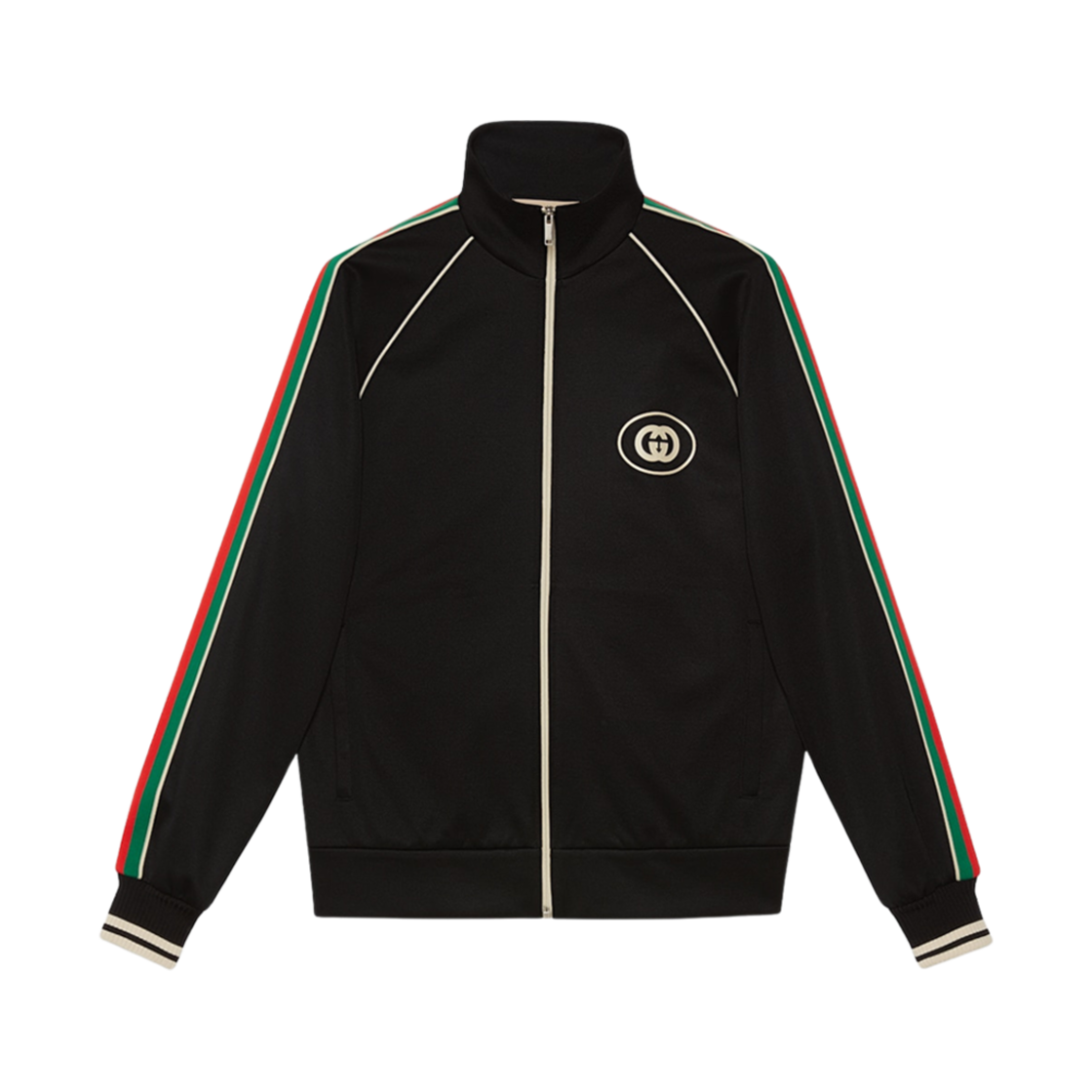 696802-XJEES-1152 Gucci Technical Jersey Zip Jacket Black