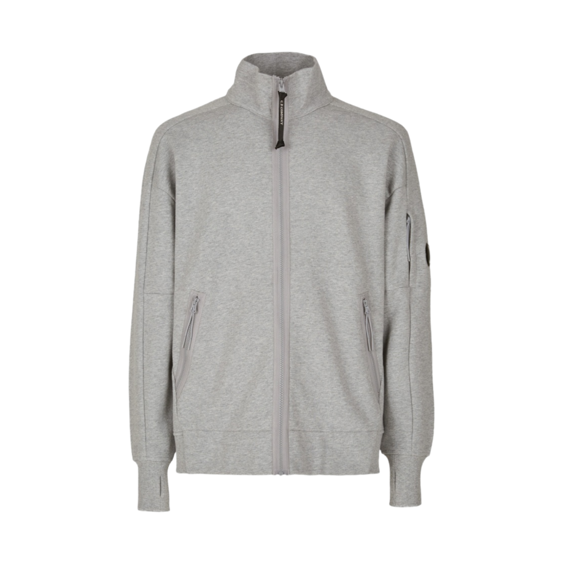 C.P. 컴퍼니 다이애그널 레이즈드 플리스 지퍼 스웨트셔츠 그레이 멜란지 - 22FW(C.P. Company Diagonal Raised Fleece Zipped Sweatshirt Grey Melange - 22FW) - 1