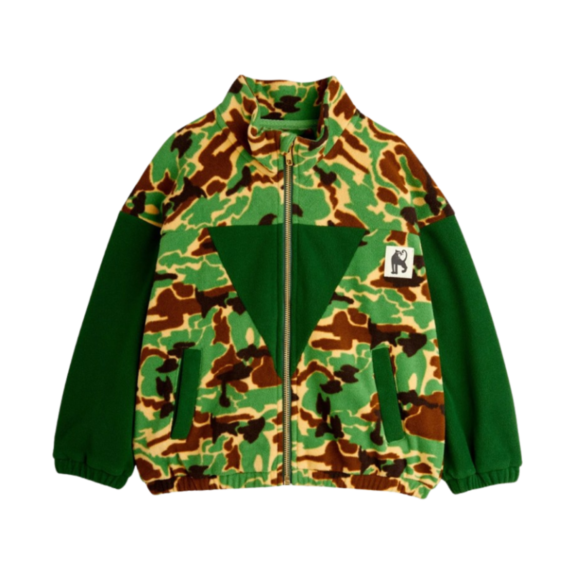 (키즈) 미니 로디니 플리스 집 가디건 그린((Kids) Mini Rodini Fleece Zip Cardigan Green)