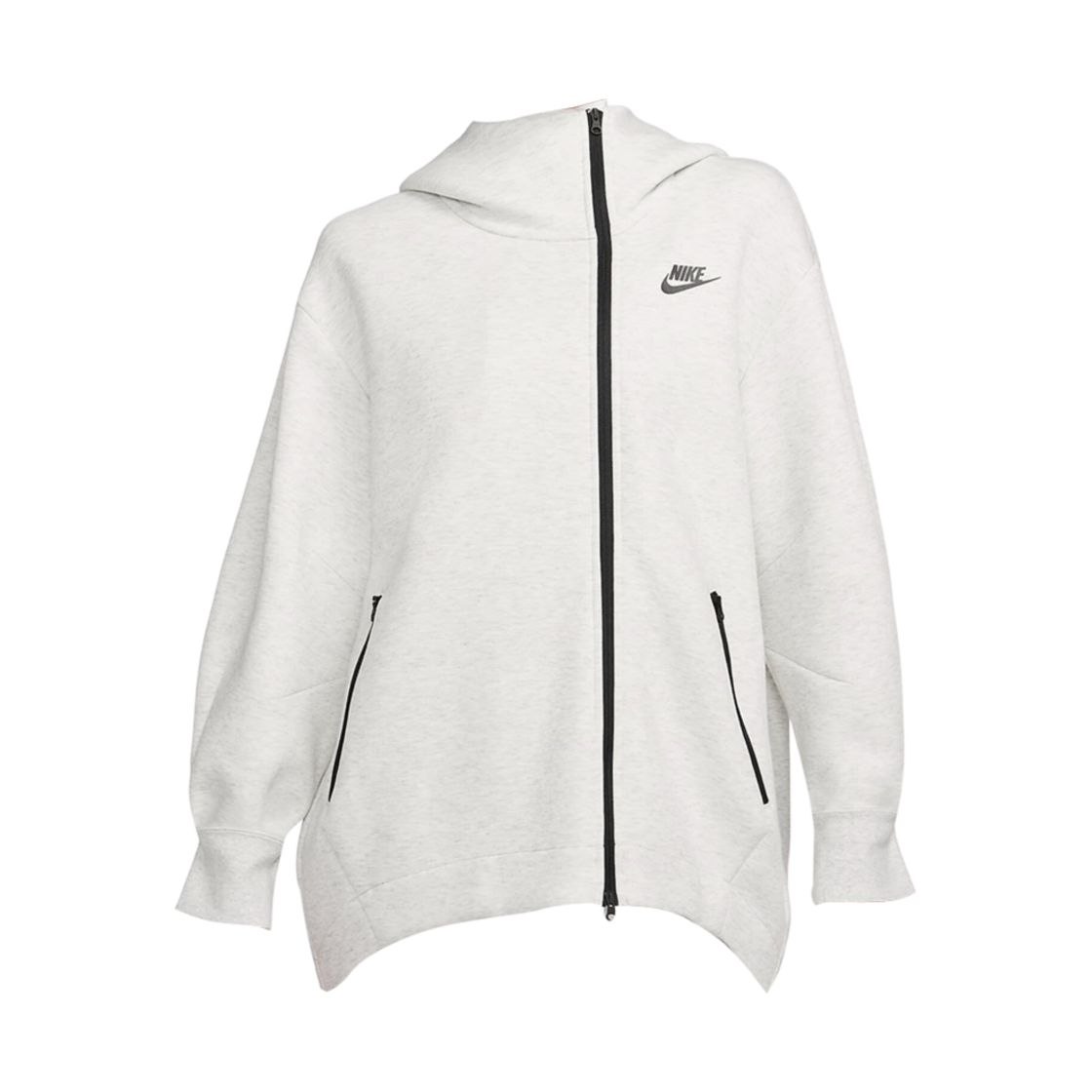 FB8244-013 (W) Nike NSW Tech Fleece Oversized Full-Zip Hoodie Light Grey - Asia