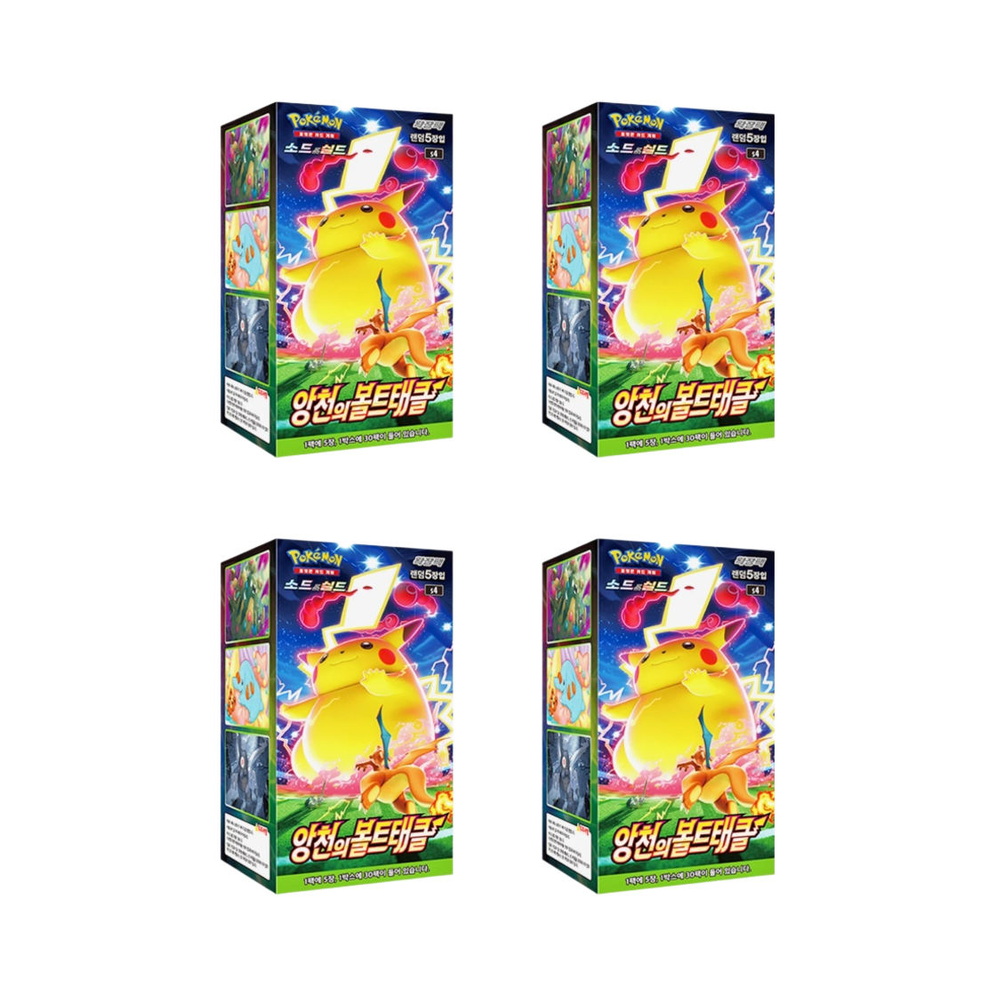 포켓몬 TCG 소드&실드 확장팩 앙천의 볼트태클 4박스 (총 120팩)(Pokemon TCG Sword & Shield Expansion Pack Astonishing Volt Tackle 4 Boxes (Total Pack of 120))