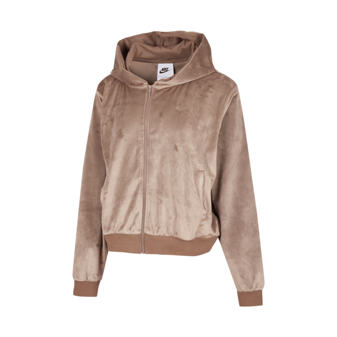 HJ0958-233 (W) Nike NSW Chill Knit Loose Velour Full Zip Hoodie Mink Brown - Asia