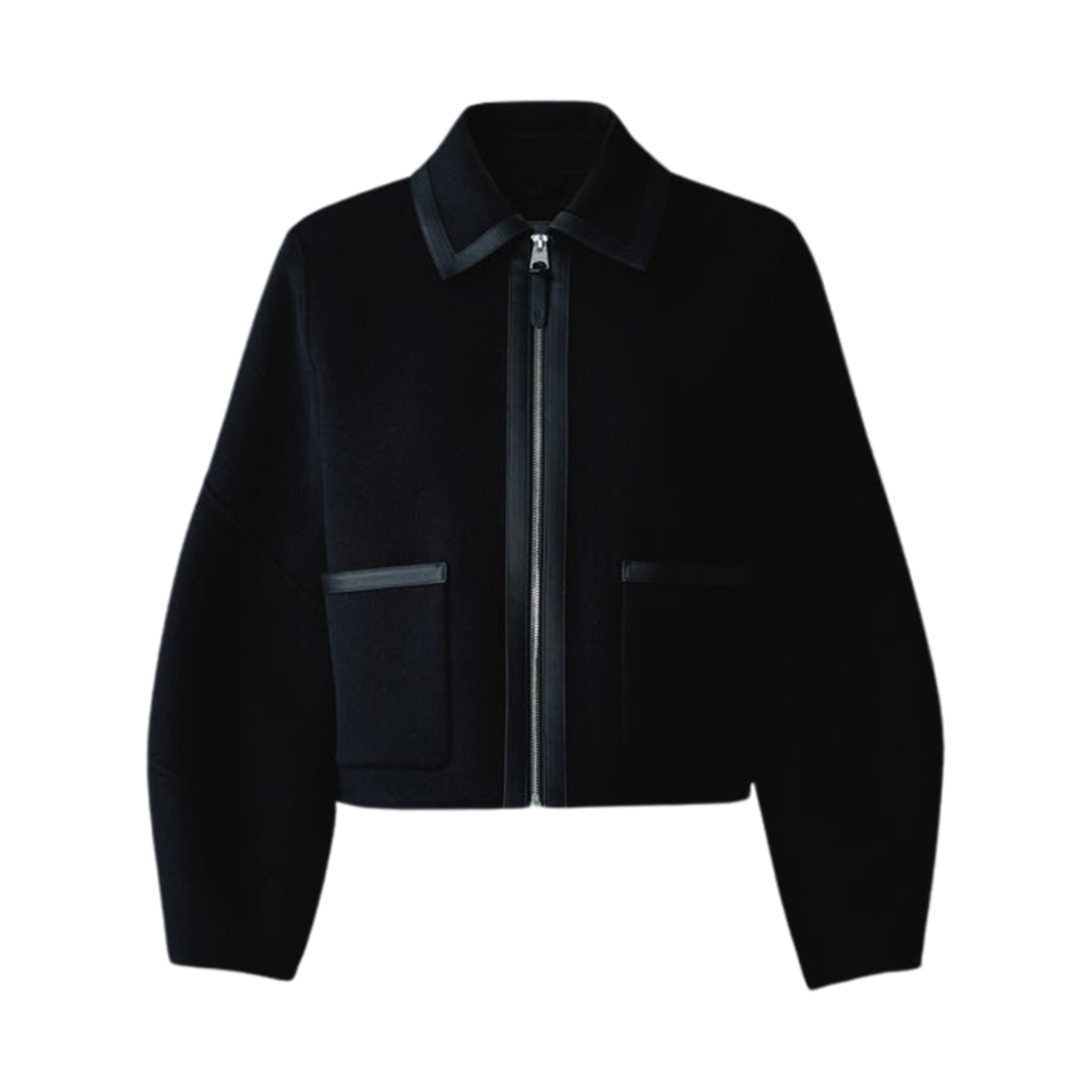 W) 맥카지 솔라나 더블페이스 울 벌룬 슬리브드 숏 자켓 블랙 | Mackage | KREAM