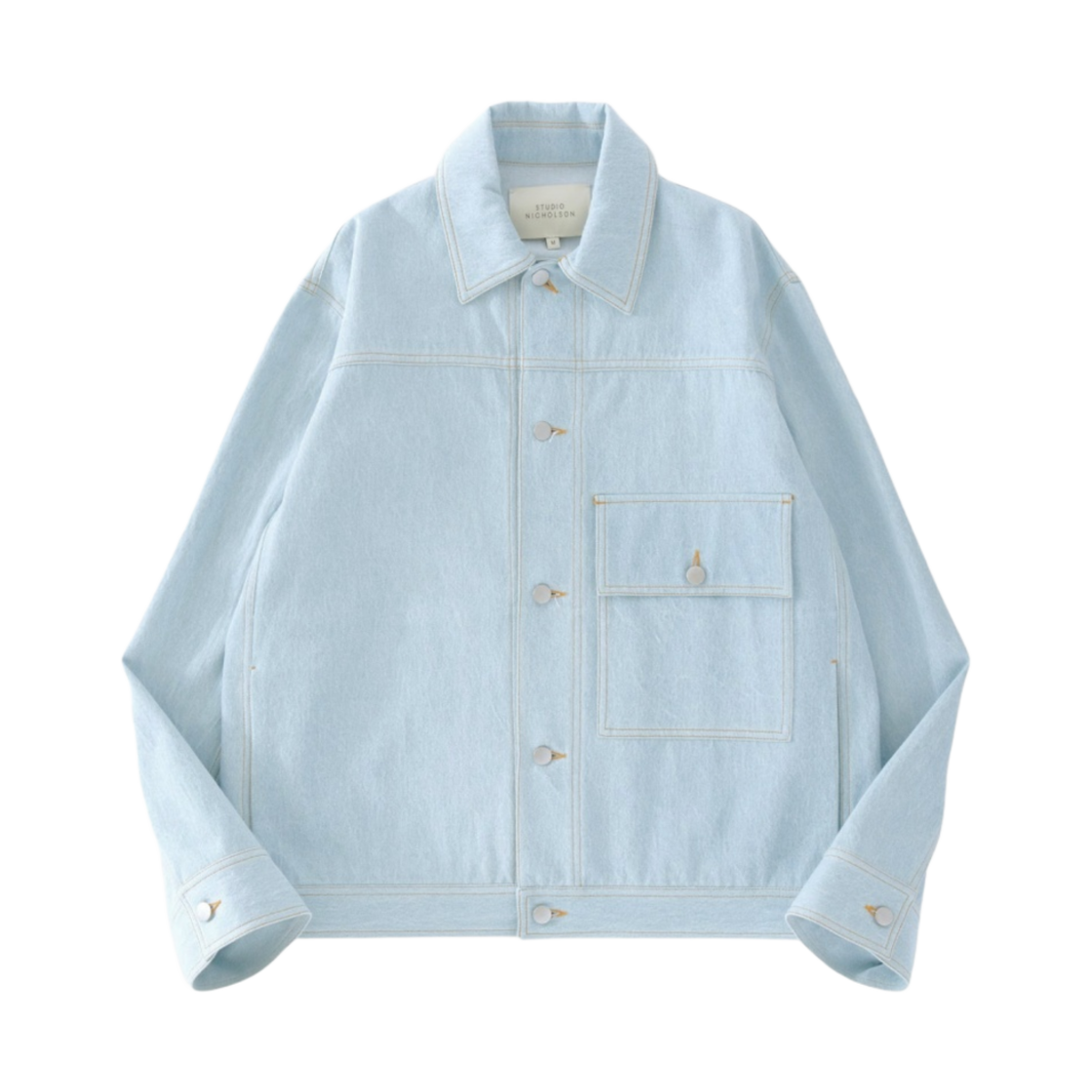 스튜디오 니콜슨 라자르 데님 자켓 아이스 블루(Studio Nicholson Lazar Denim Jacket Ice Blue)