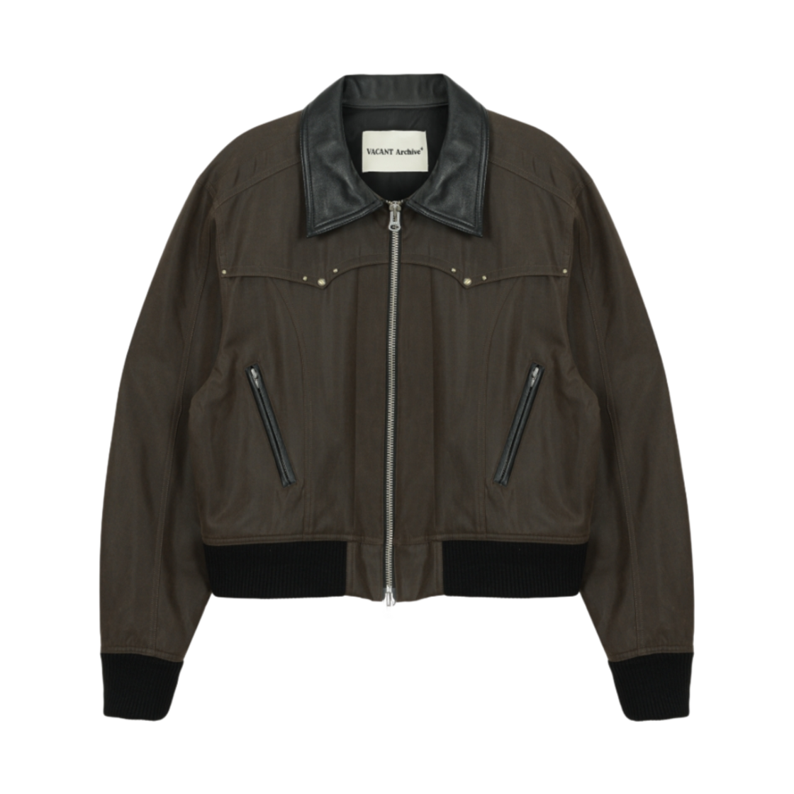 VUK243VJK001_02 Vacant Archive Bellamy Leather Colloar Jacket Brown