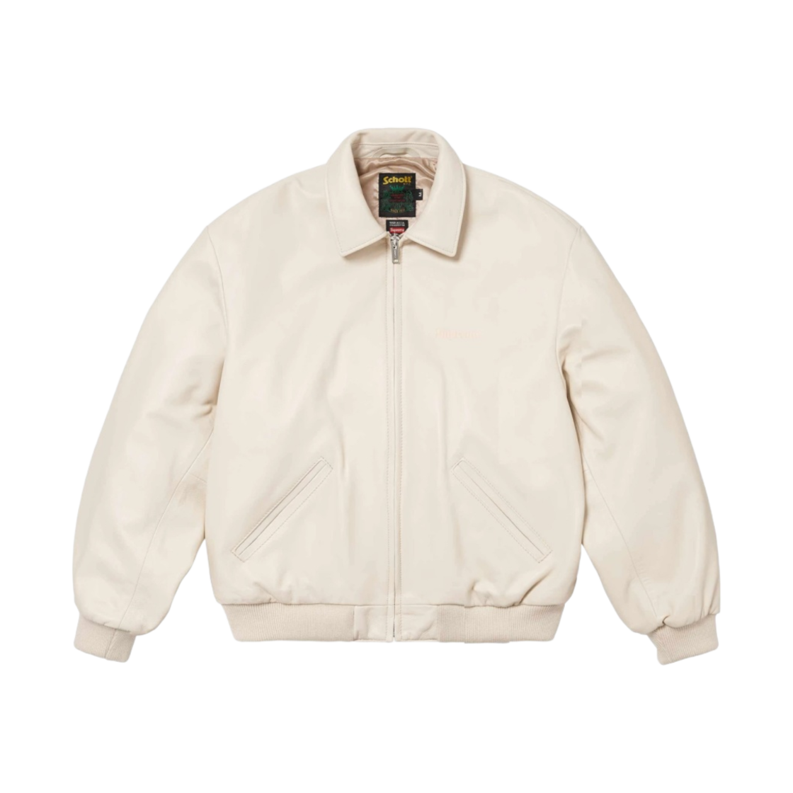 슈프림 x 쇼트 후드 레더 봄버 자켓 스톤 - 24SS(Supreme x Schott Hooded Leather Bomber Jacket Stone - 24SS) - 3