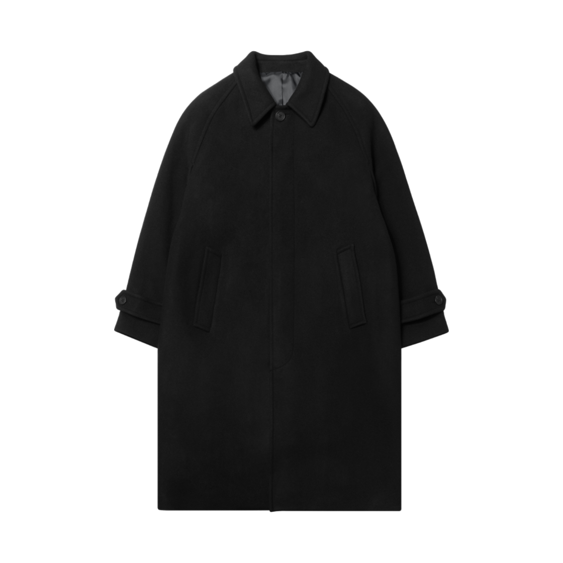 MMACT706-BK Musinsa Standard Cashmere Blend Oversized Balmacan Coat Black
