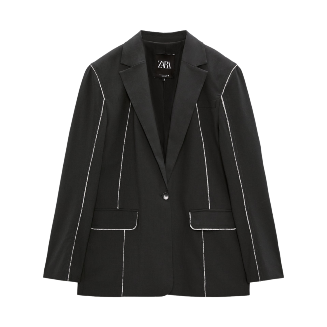 (W) 자라 롱라인 스트레이트 블레이저 블루 그레이((W) Zara Longline Straight Blazer Blue Gray)