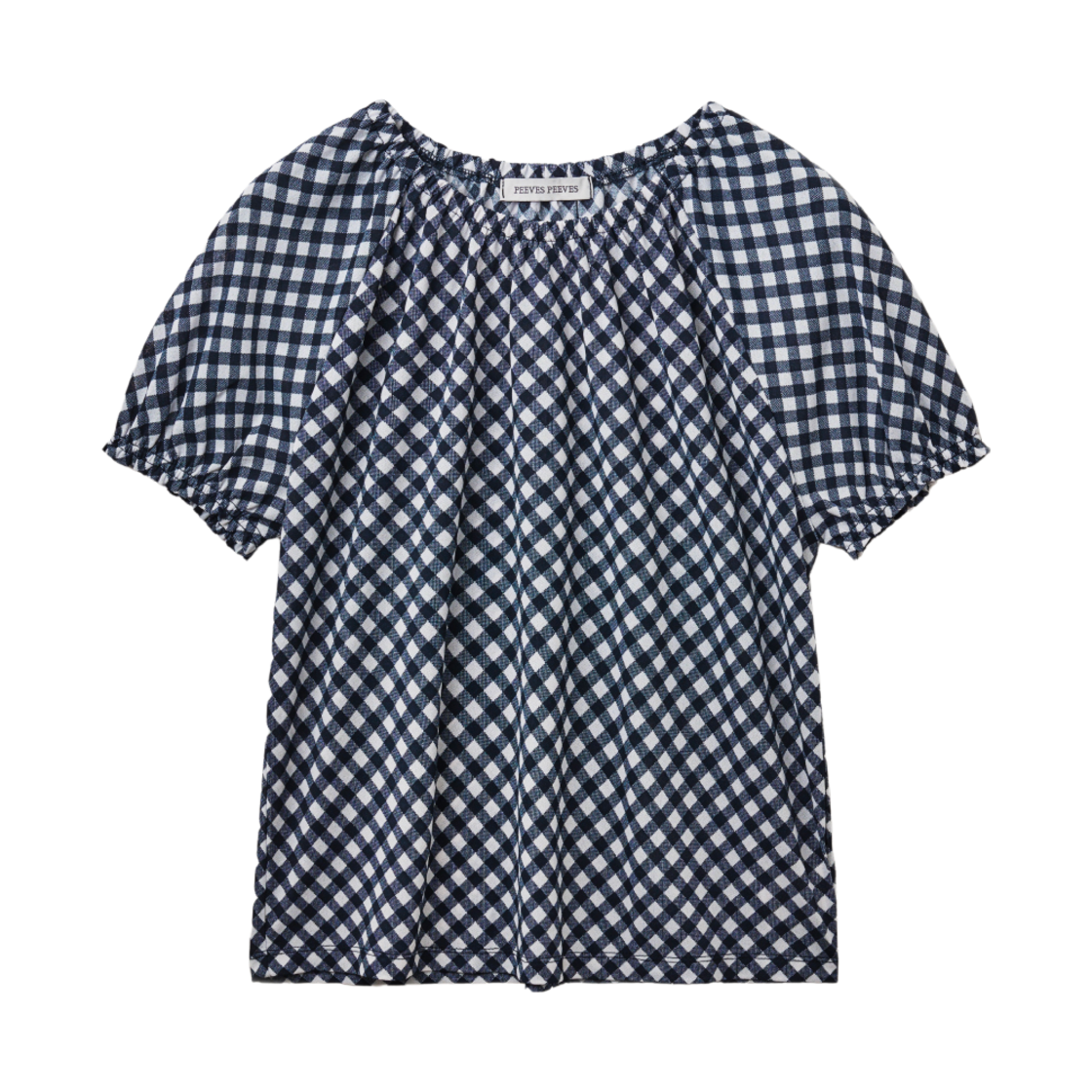 피브스 피브스 시어드 체크 탑 네이비