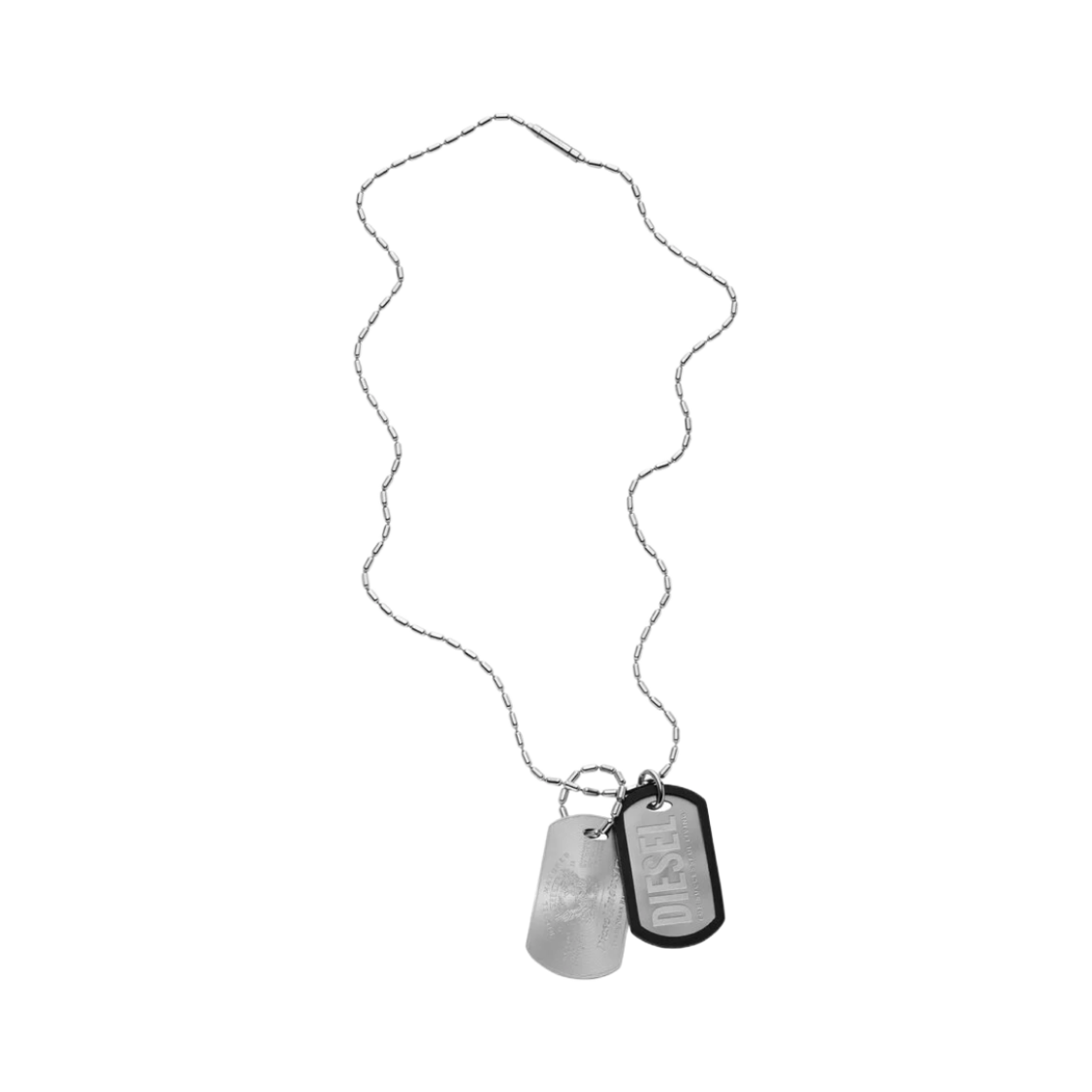 디젤 Dx1553040 스테인리스 스틸 도그 태그 네클리스 실버(Diesel Dx1553040 Stainless Steel Dog Tag Necklace Silver)