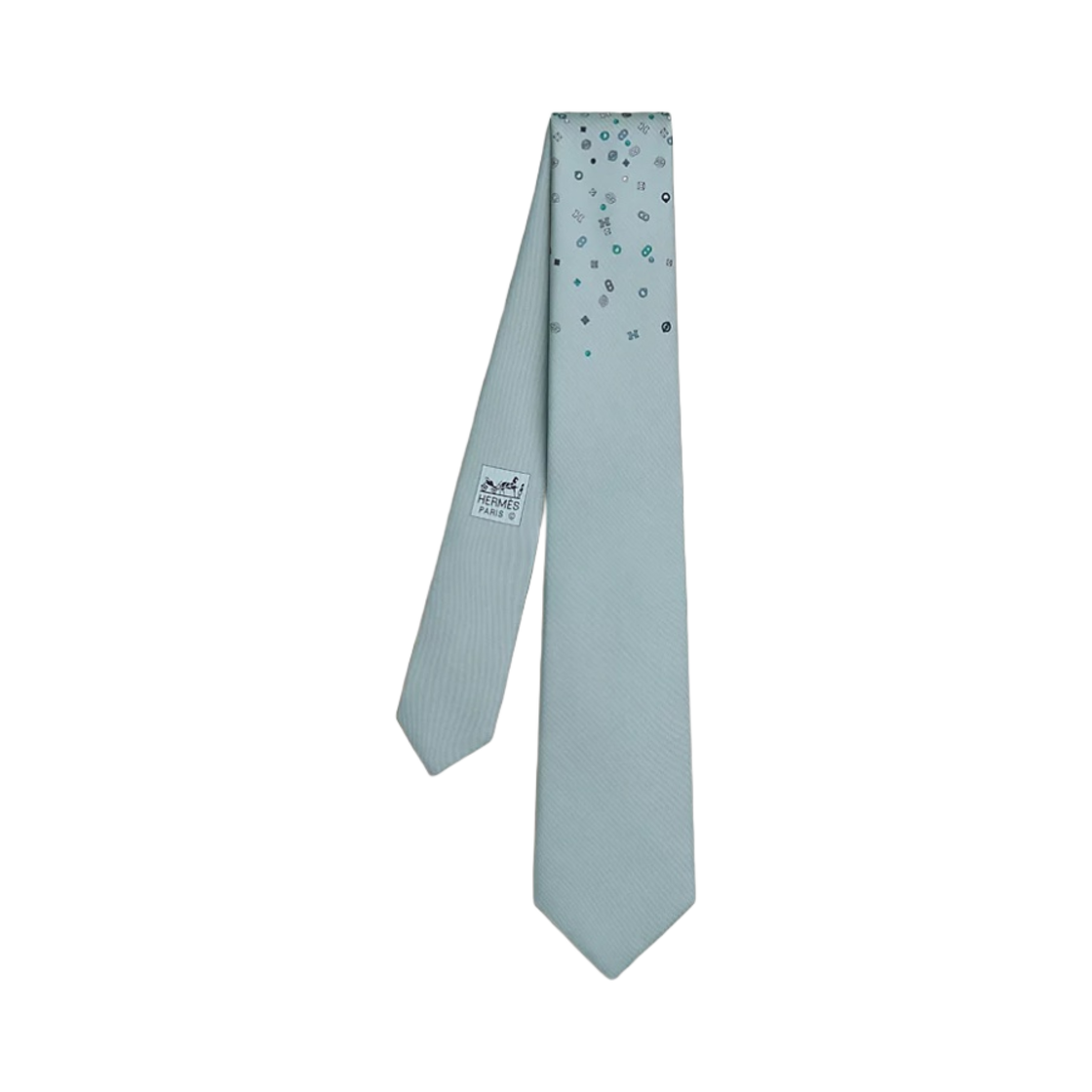 에르메스 타이 7 타이 퀸카일리 셔플 타이 그리 뜌르꼬아즈(Hermes Tie 7 Quincaillerie Shuffle Tie Gris Turquoise) - 1