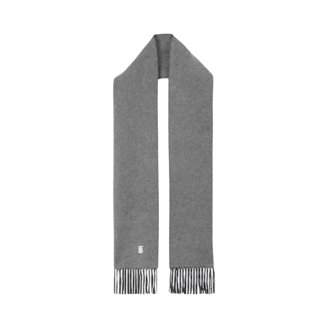 버버리 리버시블 모노그램 모티프 캐시미어 머플러 미드 그레이 네이비(Burberry Reversible Monogram Motif Cashmere Muffler Mid Grey Navy) - 1
