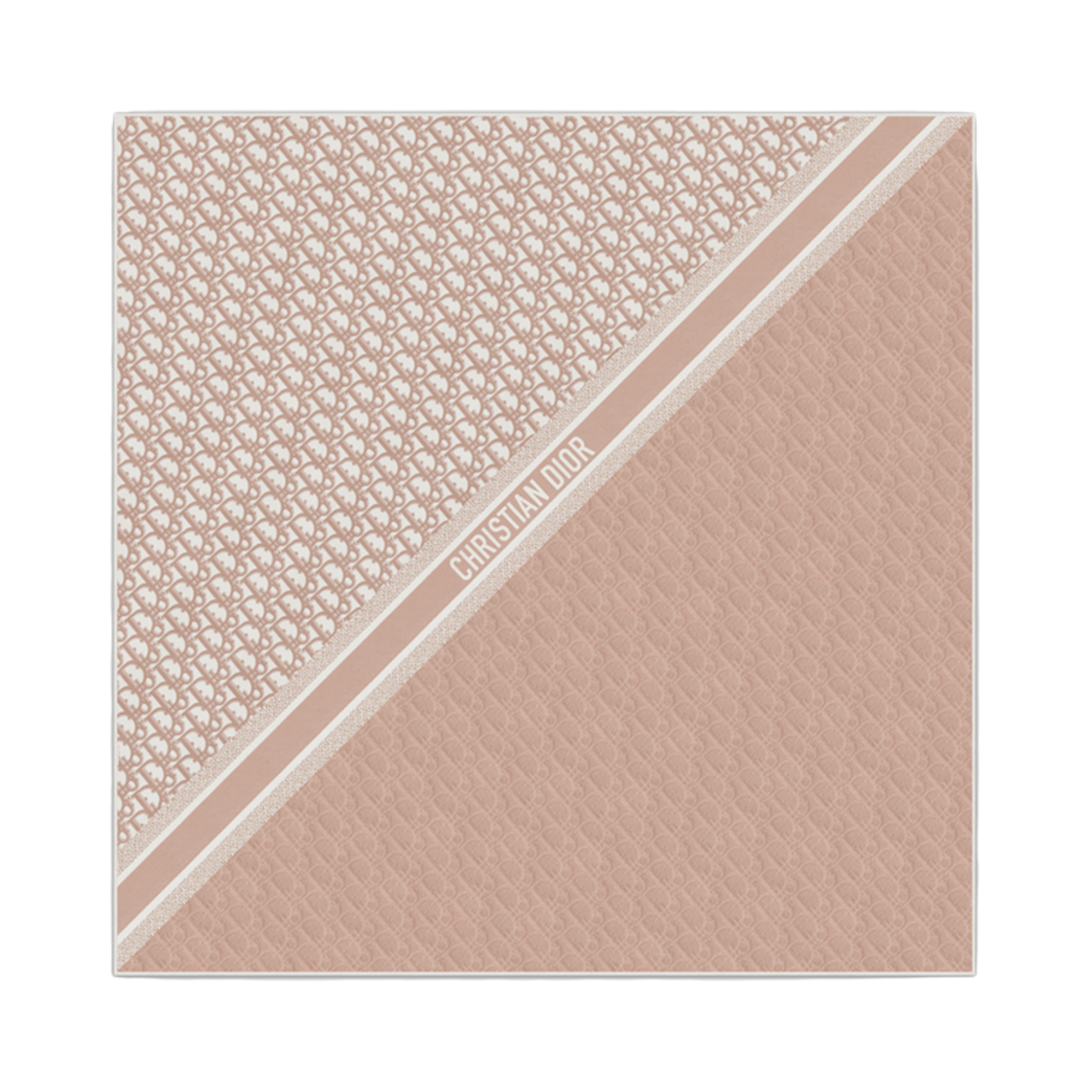 (W) 디올 오블리크 70 스퀘어 스카프 실크 트윌 로즈 드 방((W) Dior Oblique 70 Square Scarf Silk Twill Rose Des Vents) - 1